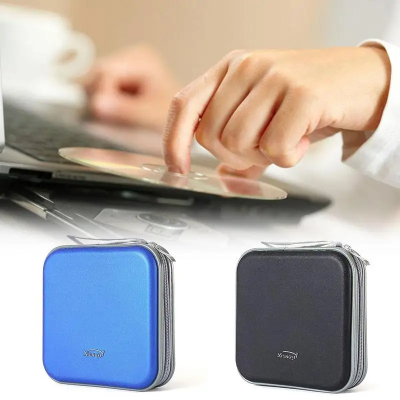 

40pcs Capacity Portable Disc CD DVD Wallet Storage Organizer Case Boxes Holder Sleeve Hard Cover CD Bag Album Carry Box with Zip