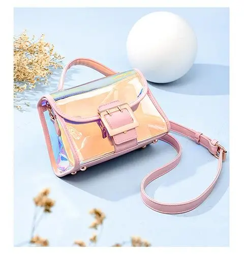 2019 новая сумка через плечо лазерная прозрачная Модный корейский рюкзак