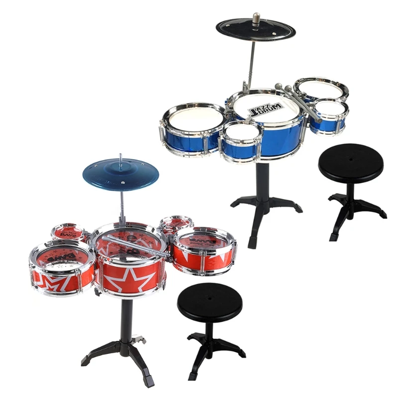 Детский набор джазовых барабанов музыкальный образовательный инструмент мини
