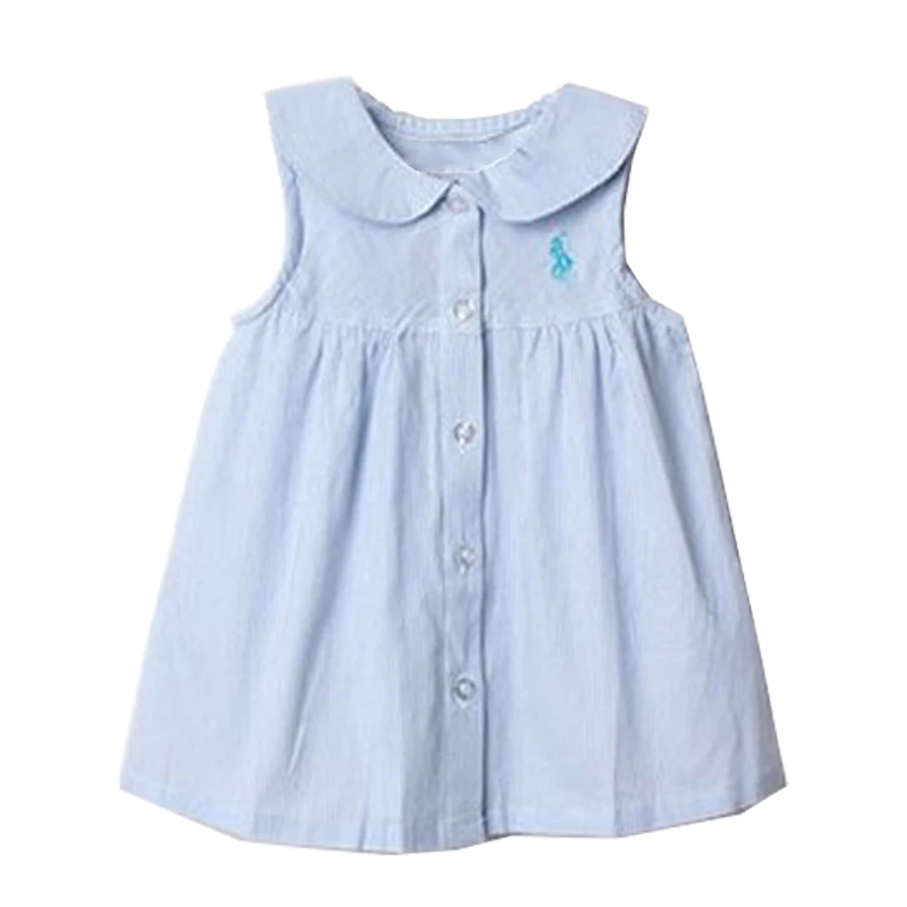 LittleSpring/платья для маленьких девочек Однотонное однобортное платье-майка без