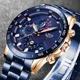 LIGE Casual Sport Watches For Men Blue Top Brand Luxury Military Full Steel Wrist Watch Man Clock Fashion Chronograph Wristwatch Other Image
