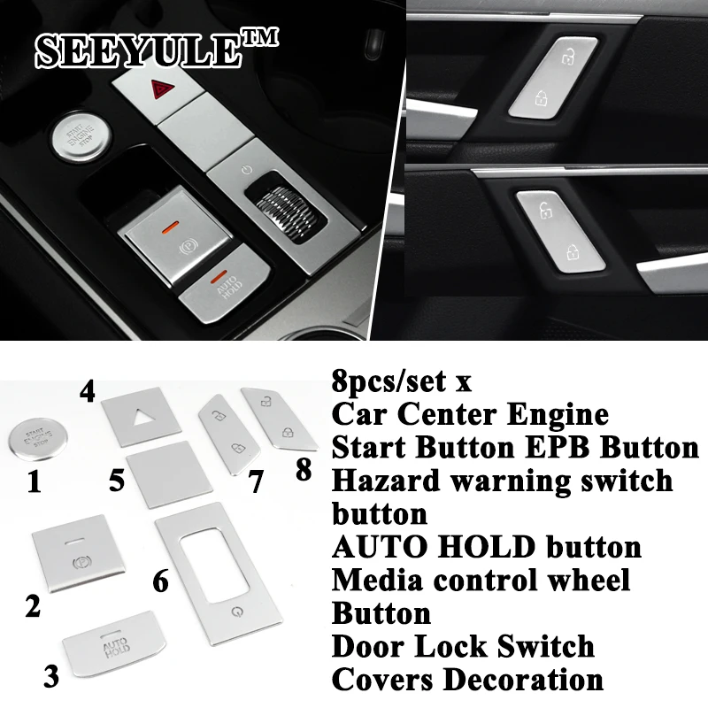 8 шт./компл. кнопка запуска двигателя центральной консоли автомобиля