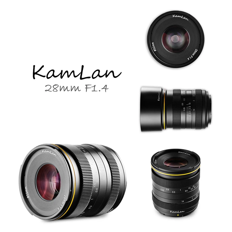 

Объектив беззеркальной камеры Kamlan 28 мм F1.4, широкоугольный