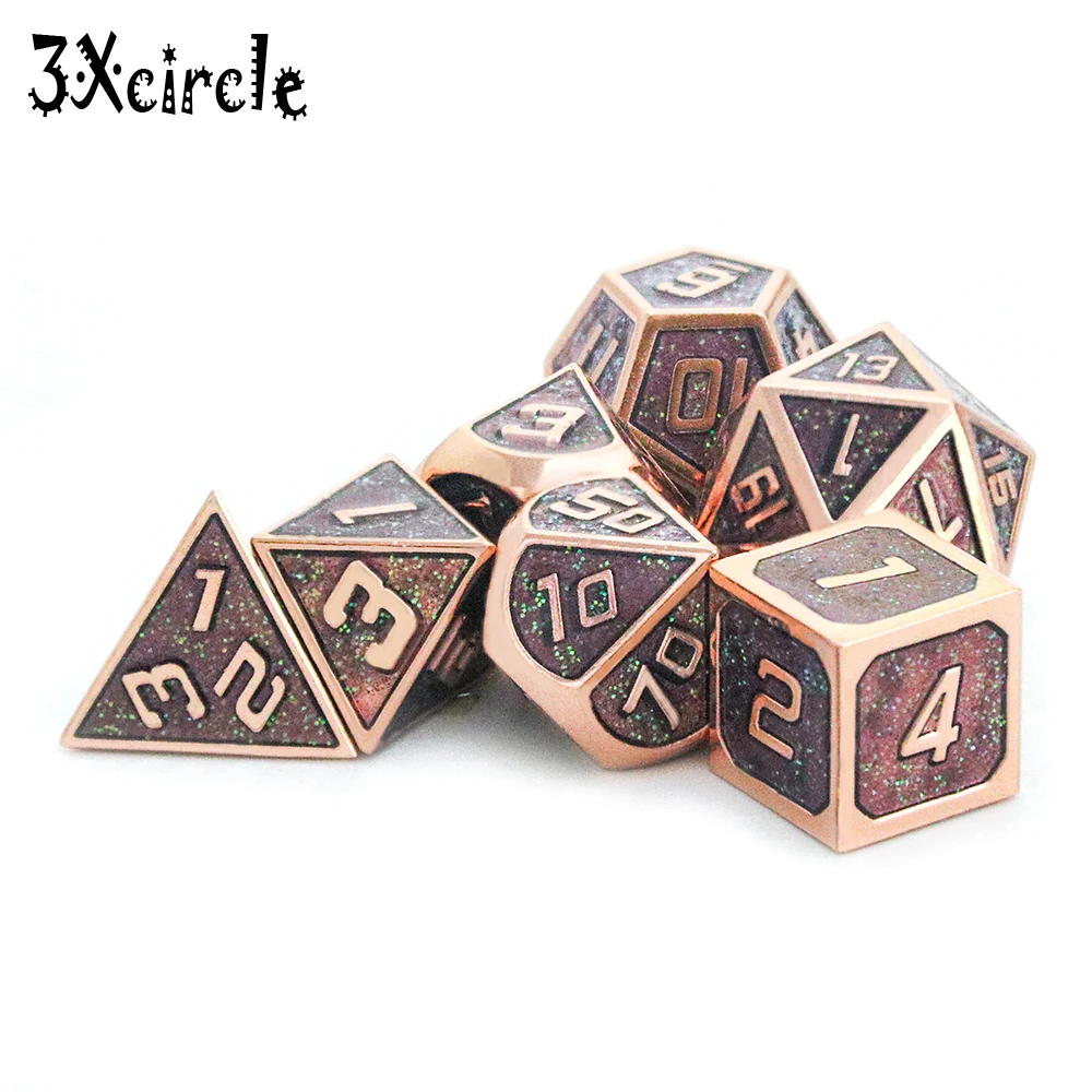 7 игральная кость многогранные DND металла для RPG настольные игры карточные с