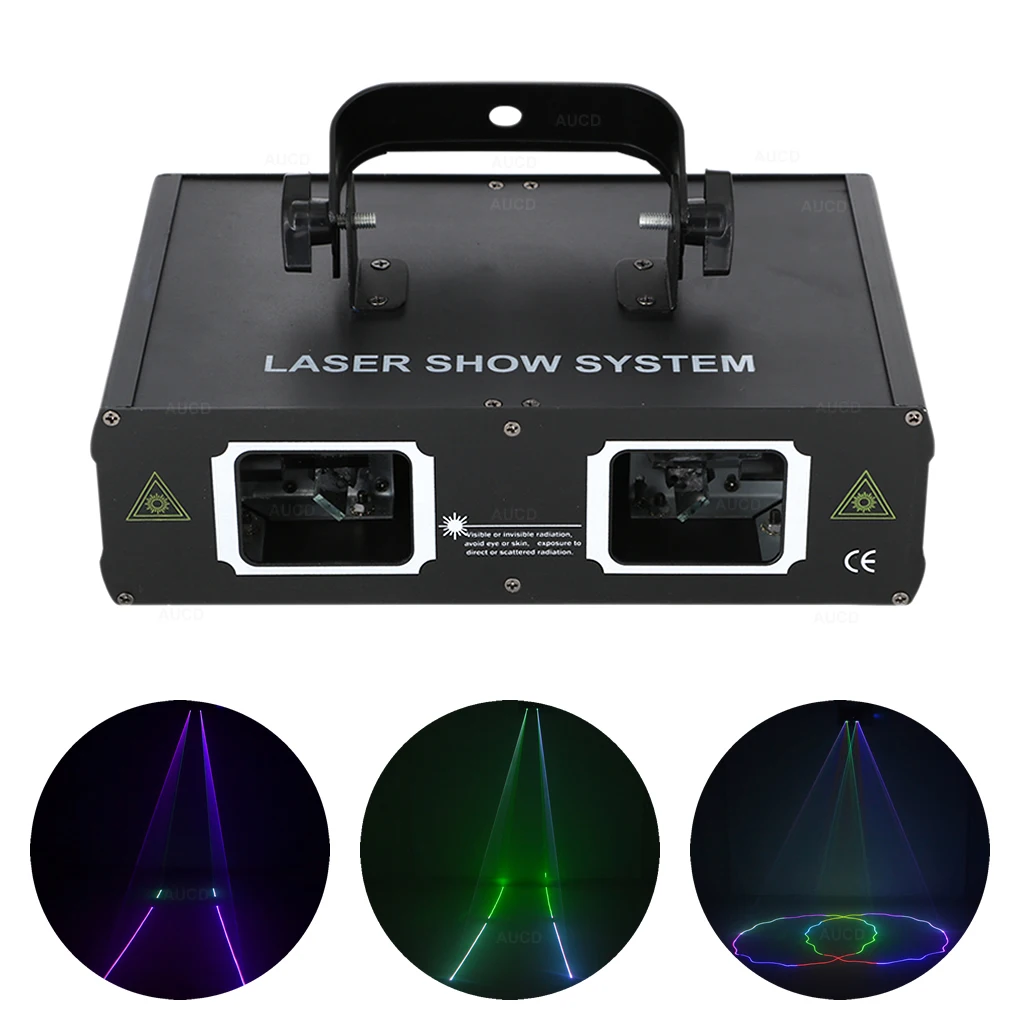 AUCD 2 объектива Красный зеленый голубой RGB пучковый лазер DMX 512 Профессиональный DJ вечерние Show клуб праздник дома барное сценическое освещение 506RGB