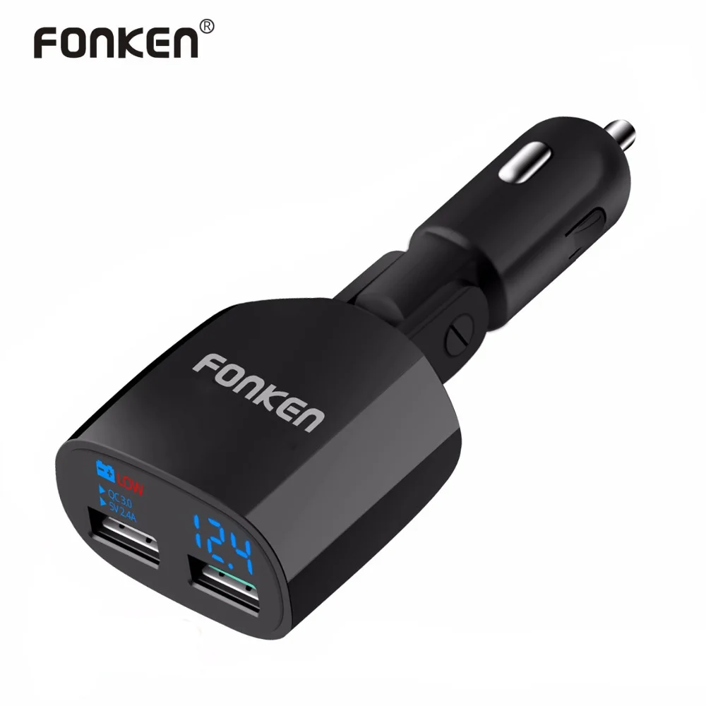 Автомобильное зарядное устройство FONKEN Quick Charge 3 0 автомобильное портативное