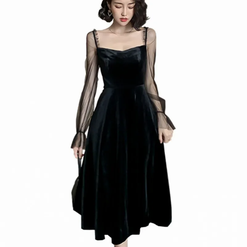Весна 2020 женское элегантное бархатное платье праздничное дизайнерское