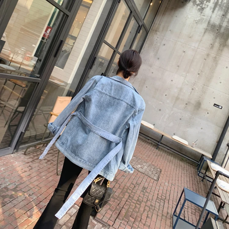 Женская джинсовая куртка Colorfaith Повседневная Уличная с отложным воротником и