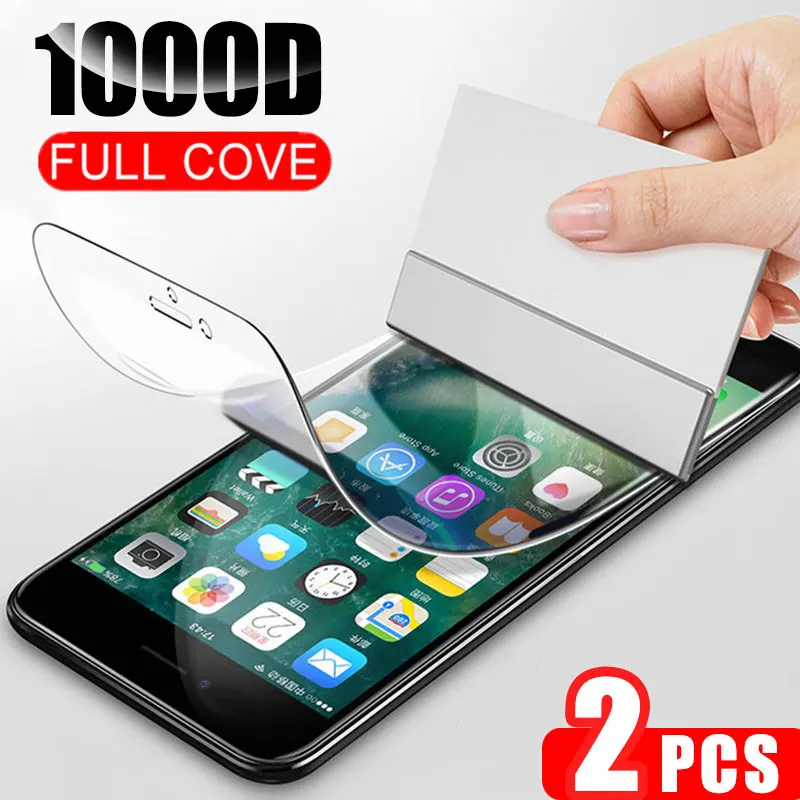 

2Pcs 1000D Hydrogel Film Screen Protector For iPhone 7 8 Plus 6 6s Plus Soft Protective Film On iPhone 11 X XR XS Max 11 Pro Max