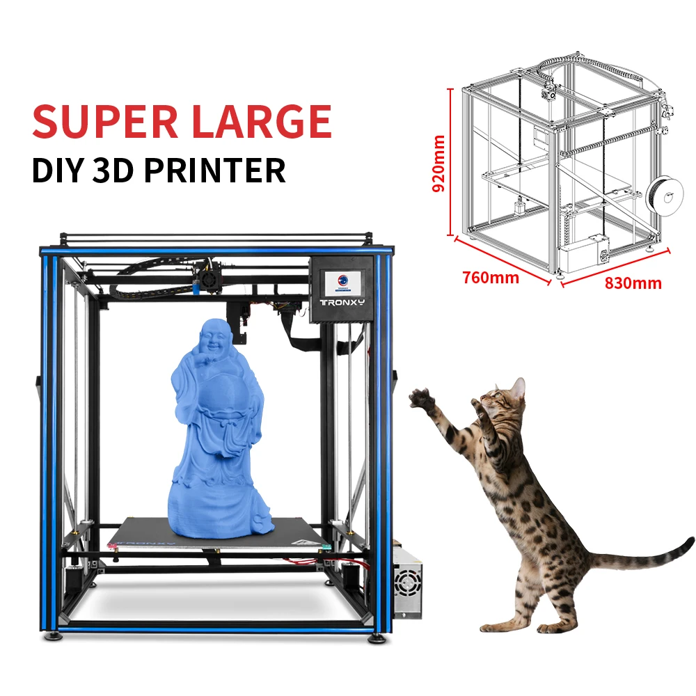 3D-принтер Tronxy X5SA 500 PRO 500*500*600 мм с направляющей титановый экструдер гибкая печать