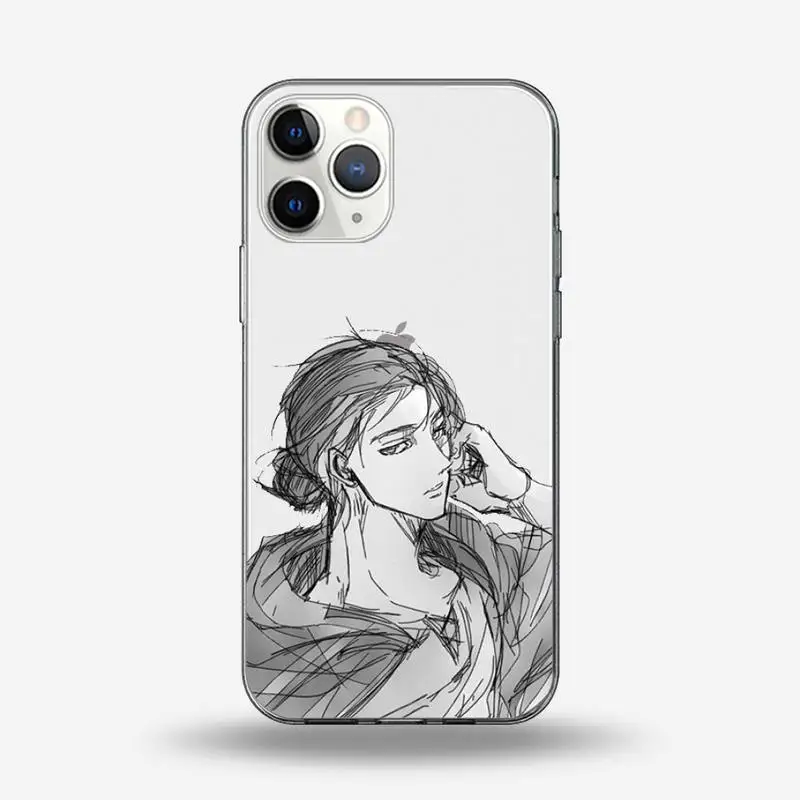 

Japan anime Attack On Titan Phone Case Transparent for iPhone 6 7 8 11 12 s mini pro X XS XR MAX Plus