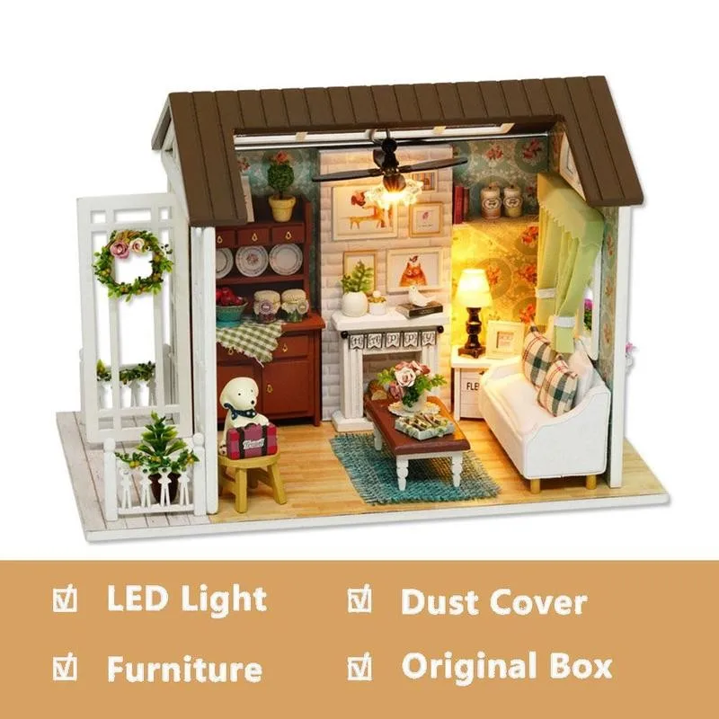 1 Набор игрушечный кукольный домик сделай сам миниатюрный деревянный пазл для