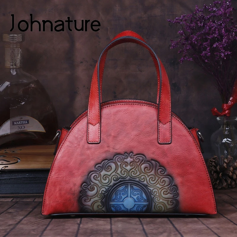 Женские сумки из натуральной кожи Johnature винтажные роскошные ручной работы с