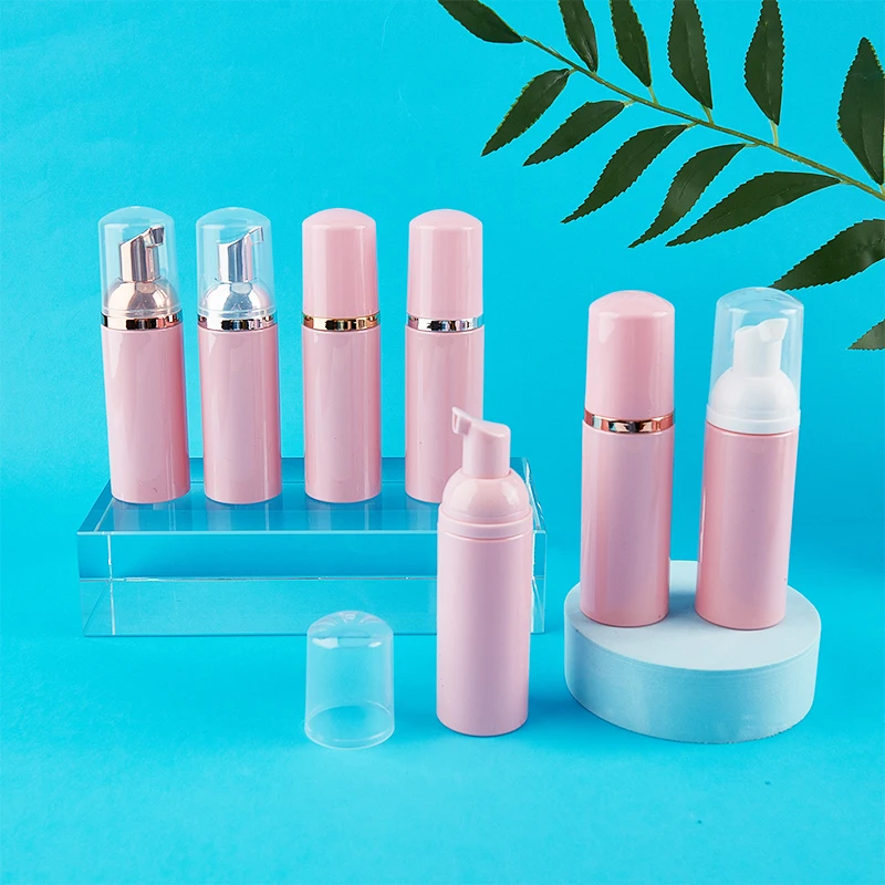 50ml Pink Plastic Foam Pump Bottle Empty Face Eyelash Cleanser Cosmetic Bottle 1 Pcs images - 6