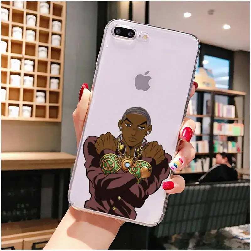 

JoJo Anime Phone Case For iPhone X XS MAX 6 6s 7 7plus 8 8Plus 5 5S SE 2020 XR 11 11pro max Clear funda Cover