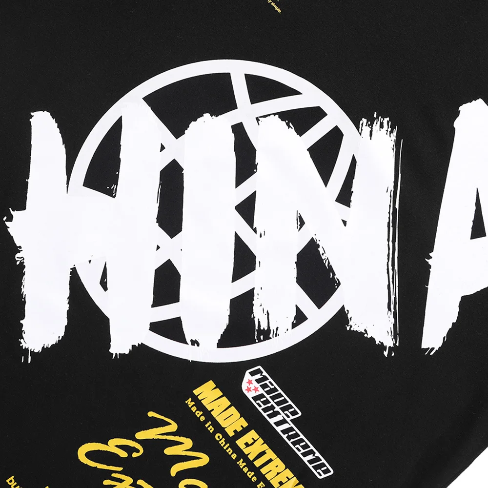 

Aolamegs T Shirt Men High Street Letter Graffiti Baggy Casual O-Neck Tee Shirts Harajuku Couple Short Sleeve Streetwear Summer