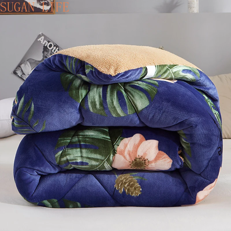 Фланелевое теплое зимнее шерстяное одеяло с наполнителем из овечьей шерсти - комплект постельного белья.