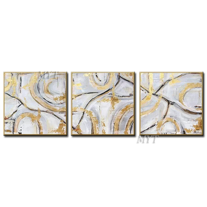 

3 PCS Oil Painting On Canvas For Room Decor Modern Big Size 100% Handmade Abstract Picture Hand Painted Custom-made Painting