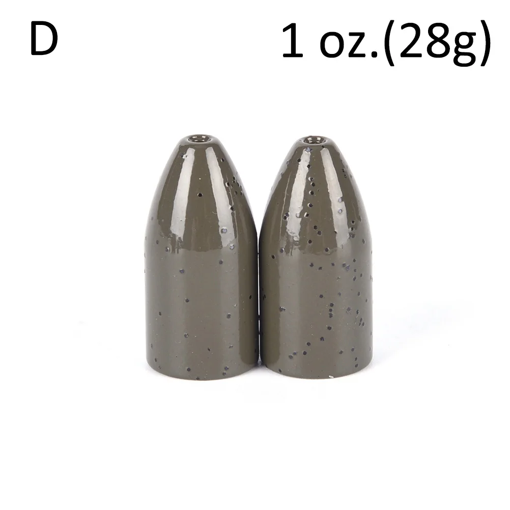 

2 PCS Fishing Sinker Tungsten Bullet Worm Weight Flipping Weight Fishing Lure Accessory 4 Styles