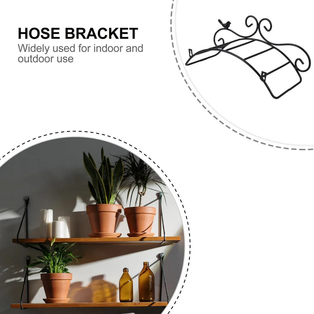 

Wall Mounted Garden Hose Storage Holder Hanging Hose Storage Rack (Black)