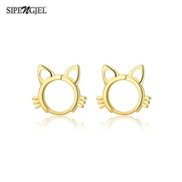 sipengjel fashion romantic simple samll hoop earrings cute cat ear buckle earrings for women fine jewelry gift