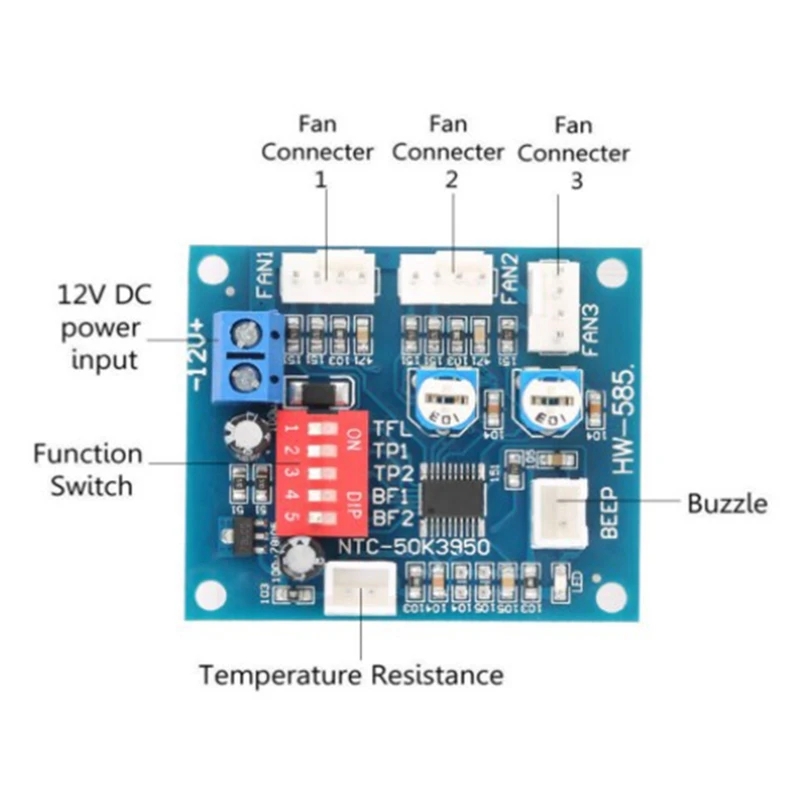 DC 12V Напряжение регулятор PWM ПК Процессор вентилятор Контроль температуры