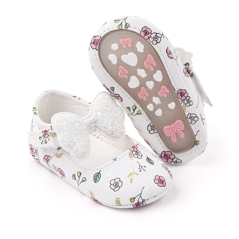 

Autumn Spring Baby Girl Anti-Slip Casual Walking Shoes Bowknot Sneakers Soft Soled First Walkers Prewalker