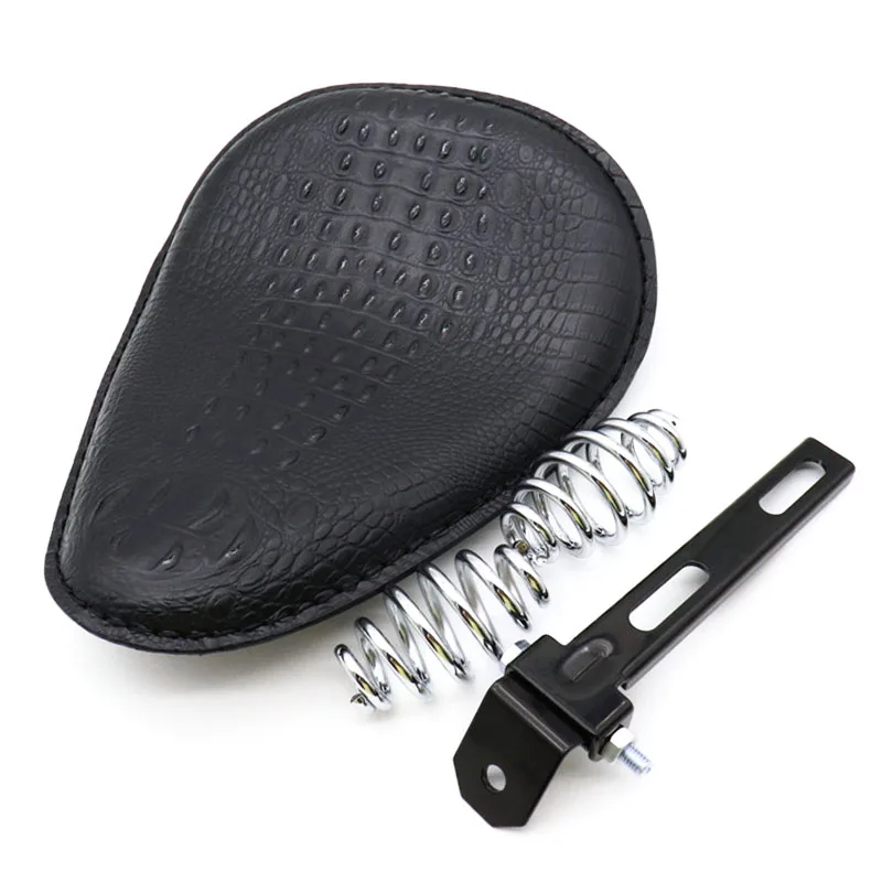 Мотоциклетное черное сиденье из крокодиловой кожи в стиле ретро + 3 дюйма