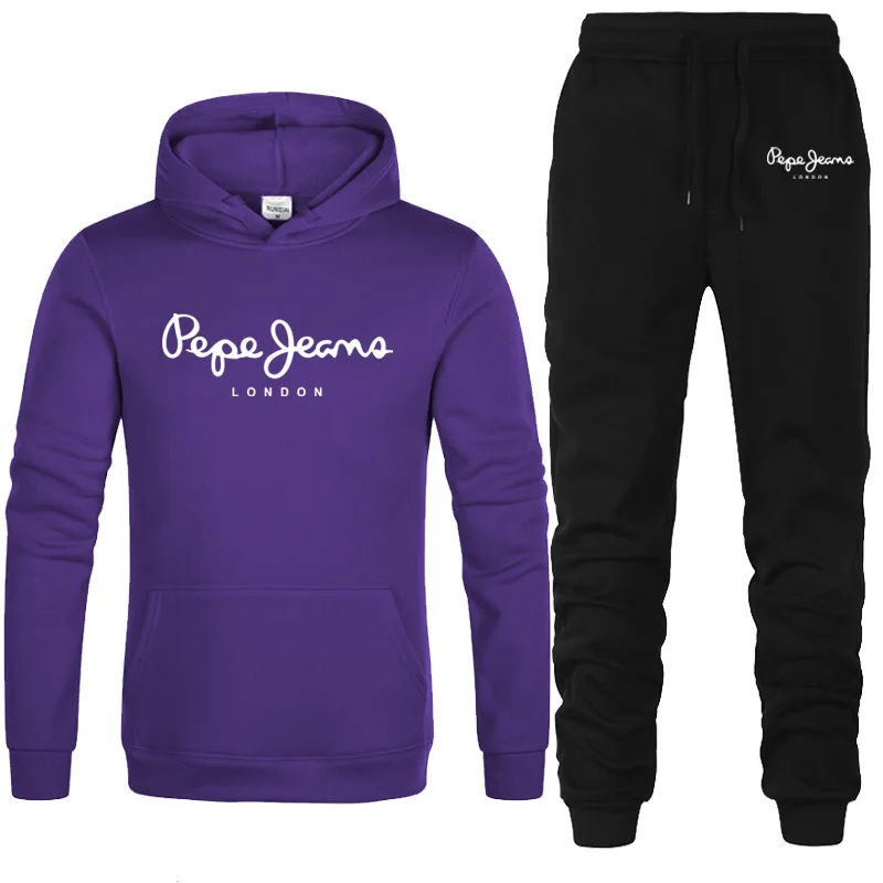 

Traje para deporte y ocio para hombre, sombrero + Pantalones, dos piezas estampadas, con capucha, ropa deportiva, nueva marca,