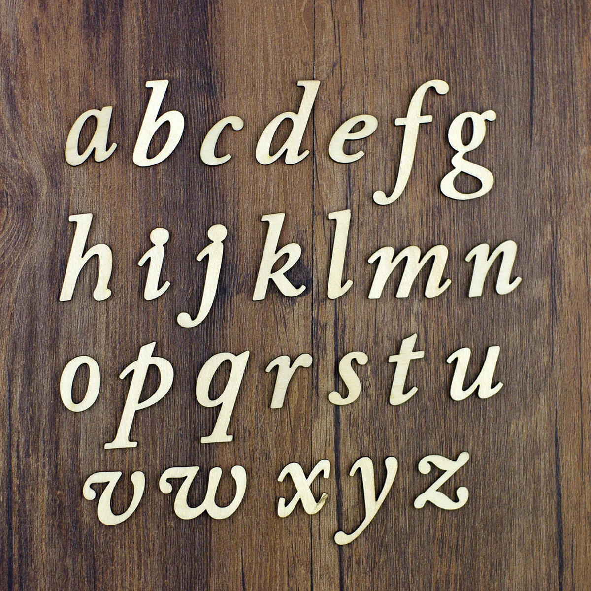 

Wood Chip Crafts A-Z Lowercase Letters 78PC DIY Scrapbooking gifts Plywood Vintage Ornament Home Decor Handmade Paper Card Wood