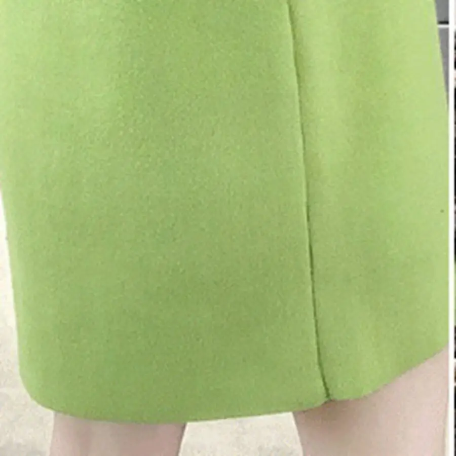 

Female Spring Autumn Wool Dress Bowknot Receives Loose Middle Long Render Unlined Upper Garment False Two Sets Long Sleeve Dress
