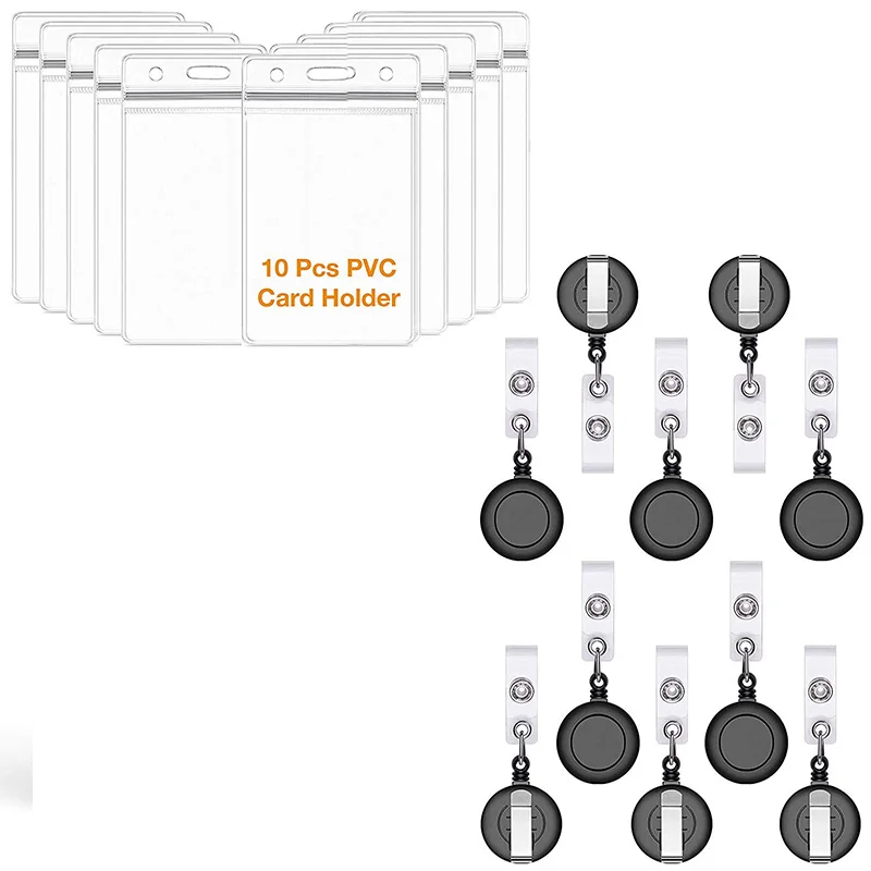 10 выдвижной держатель для карт + двухсторонний вертикальный Прозрачный