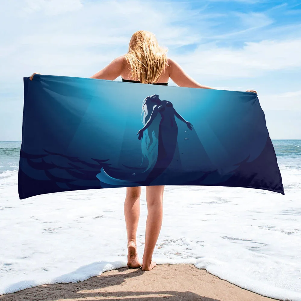 Русалка Силуэт пляжное полотенце домашнее изделие аксессуары для ванной комнаты