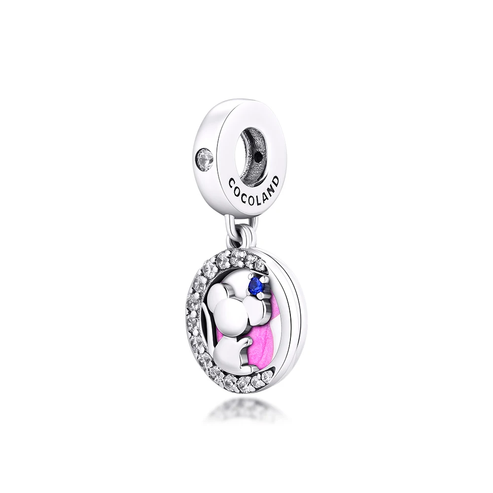 

Fits for Europe Beads Bracelets Cute Mouse Dangle Charms 100% 925 Sterling Silver Jewelry Free Shipping