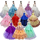NK Новый стиль 1 шт. кукла свадебное платье принцессы вечерние нее платье Модная одежда платье для куклы Барби Бесплатная доставка JJ