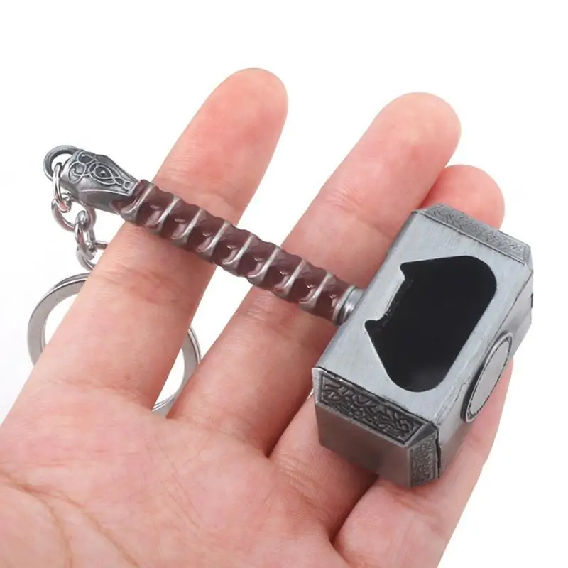 

Multifunction Beer Bottle Opener Hammer Of Thor Magnet Jar Opener Stainless Steel With Long Handle Bottler Keychain