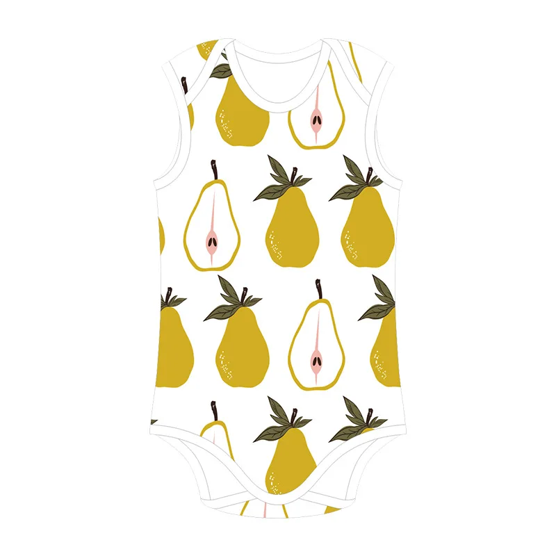 

Spring and summer new baby bag fart thin organic cotton triangle hacoat crawl clothing sleeveless vest new bodysuit 2021