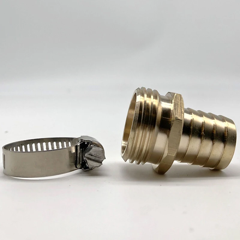 

3 Sets of Brass Garden Hose Repair Joint Female and Male Hose Joints, with 16 Washers with Stainless Steel Clamps.