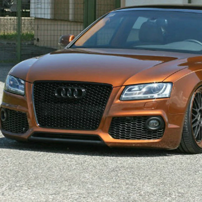 Стайлинг автомобиля 2007 ~ 2011 A5 RS5 Sline черная эмблема передний бампер решетка для Audi