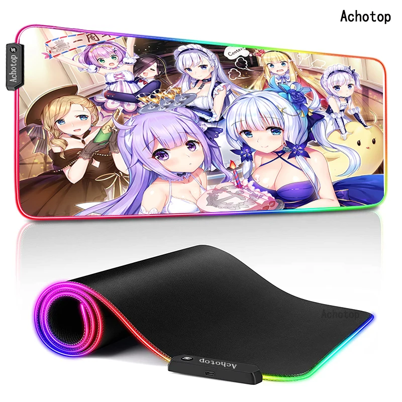 

Big Azur Lane Large XXL Mousepad Anime Gamer Gaming Mouse Pad RGB Computer Accessories Keyboard Laptop Padmouse Speed Desk Mats