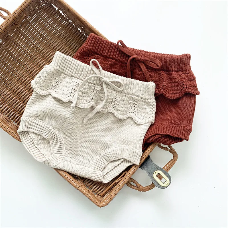 

EnkeliBB Baby Girl Kinitted Spring Bloomers Lovely Ruffle Shorts Toddler Girl Summer Knit Bloomer