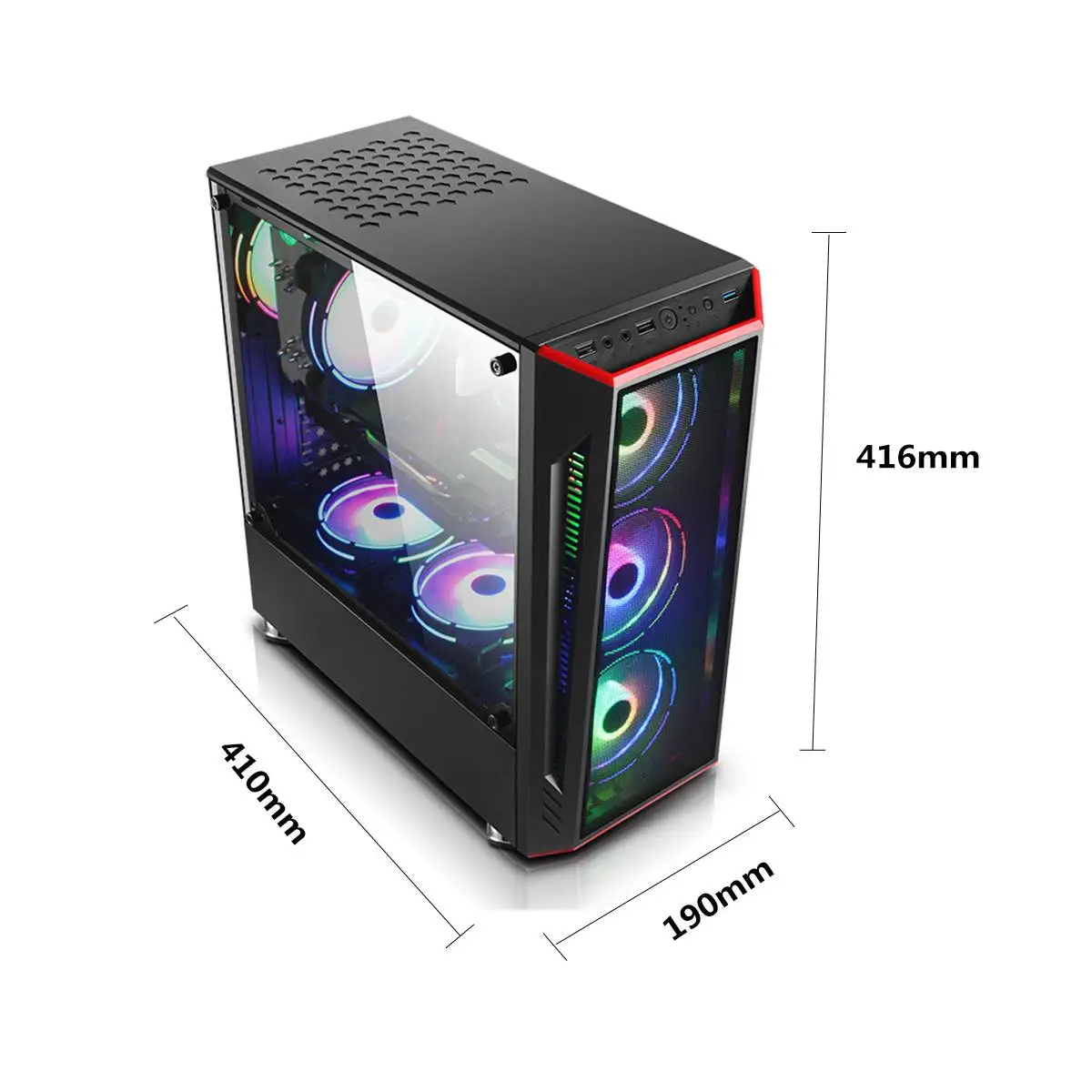 

416*190*410mm Acrylic Transparent Large Game Chassis ATX Cooling Desktop Computer Mainframe Case USB3.0 For ATX/M-ATX/Mini-ITX