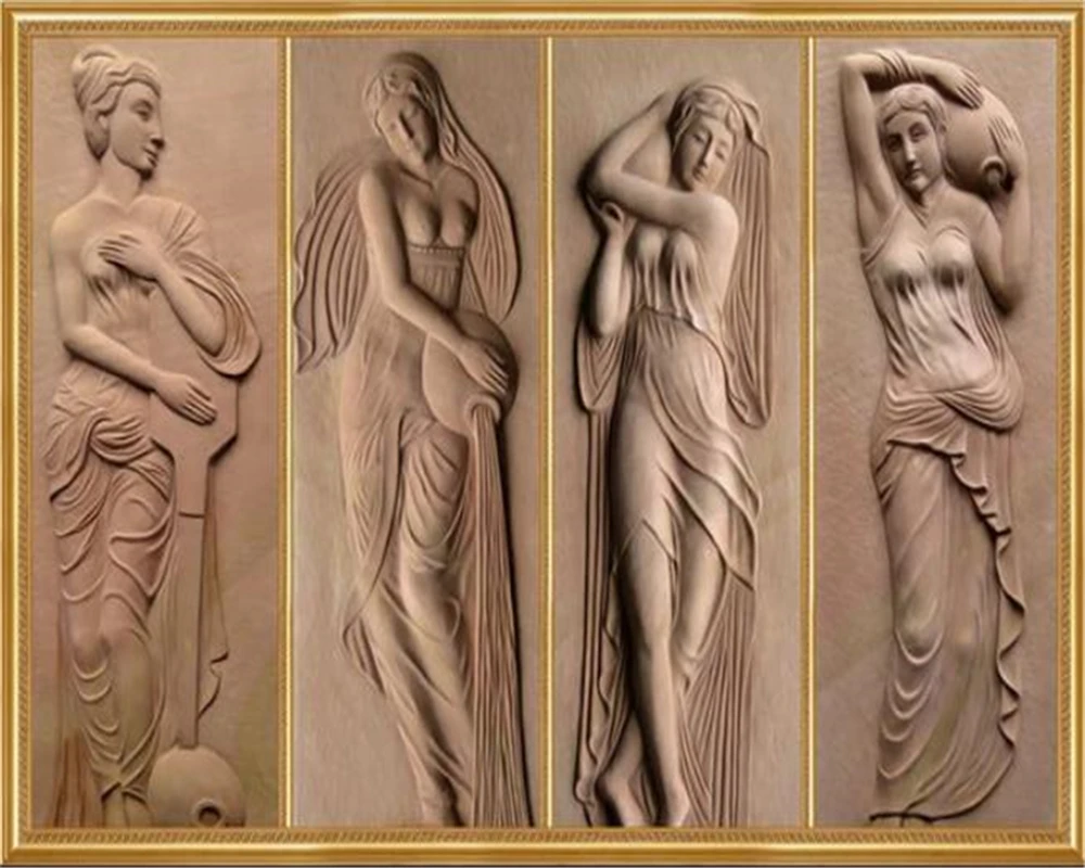 

3d Photo Wallpaper Mural European Characters Embossed Mural Background Wall Living Room Bedroom TV Background Wall Wallpaper