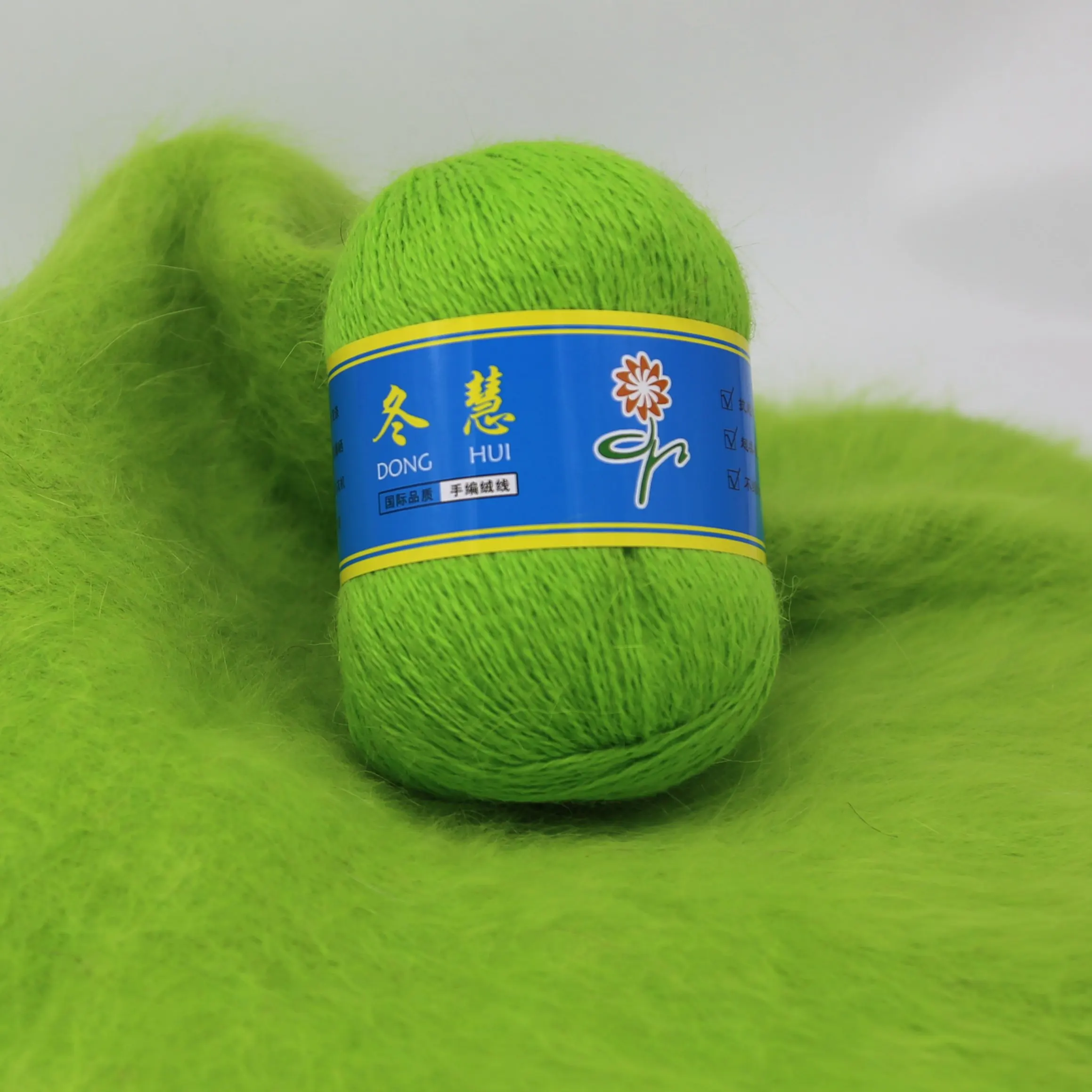 Шерсть норки пряжа вязальная 50 + 20 г длинная плюшевая ручная вязка анти пилнг