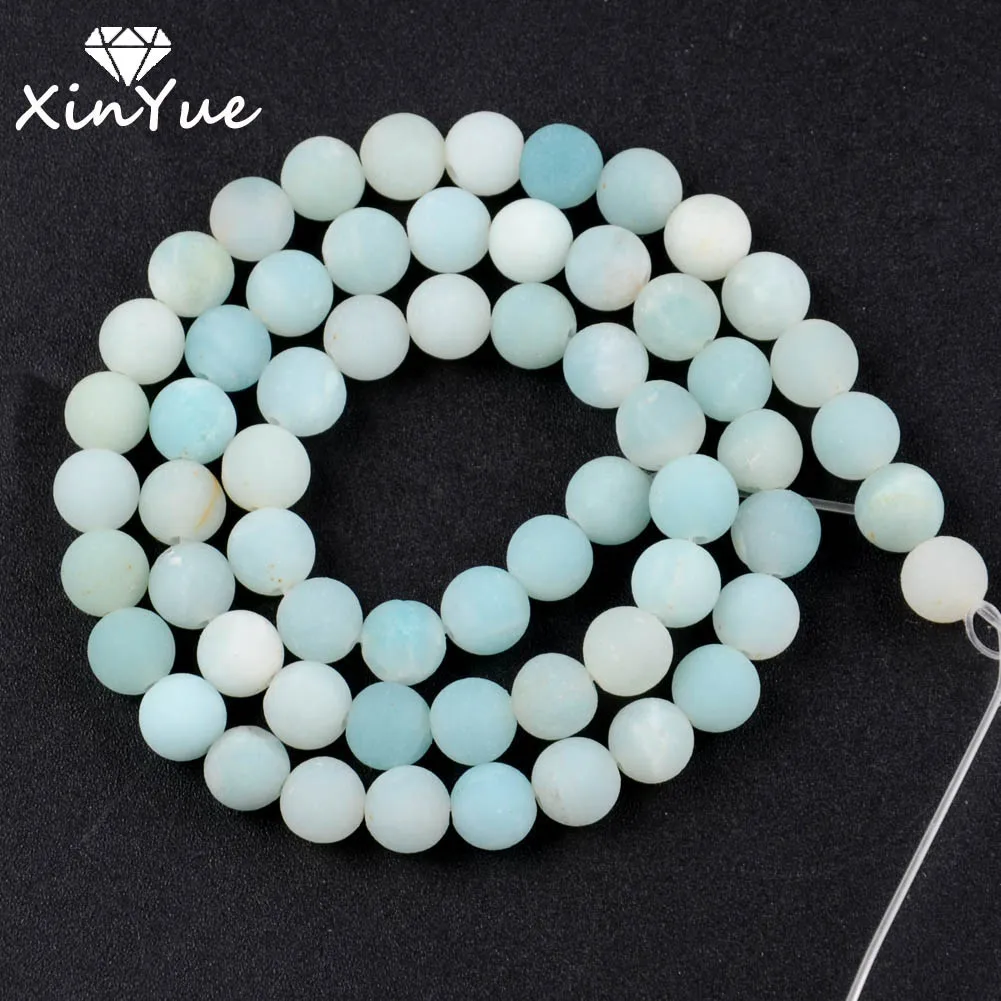 

Natural Dull Polished Amazonite Stone Beads Round Loose Spacer For Jewelry Making DIY Bracelet Handmade 4/6/8/10mm