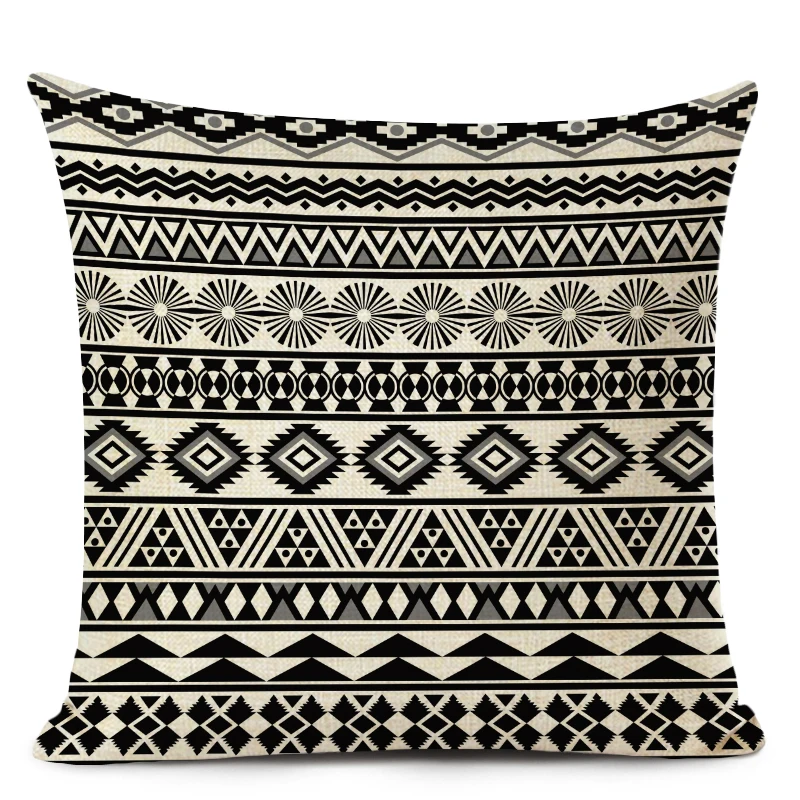 Retro High Quality ethnic Geometry Cushion Cover Throw Pillow Cutton Linen Car Sofa Bed Home Decor Textile Printed Pillowcase