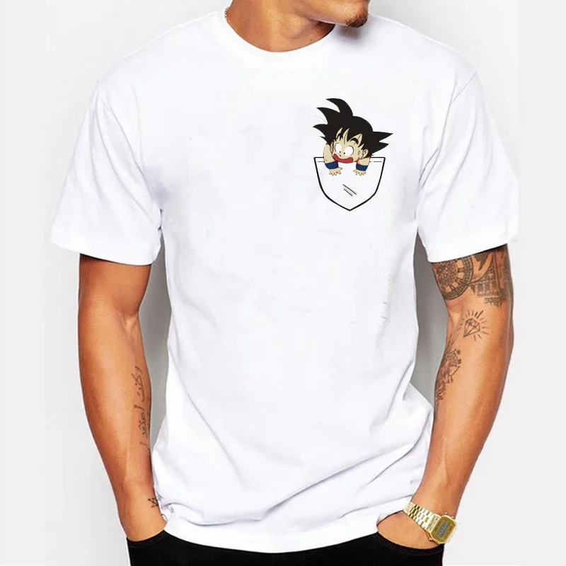2018 Новая мода Сон Гоку в моем кармане Дизайнерская мужская футболка креативная