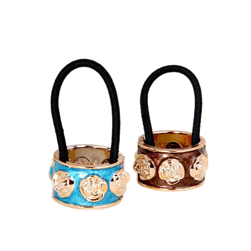 

3D Flowers Women Hair Accessories Elastic Rubber Band Ponytail Holder Female Girls Casual Hair Cuff Wrap Tie Band Ring Rope