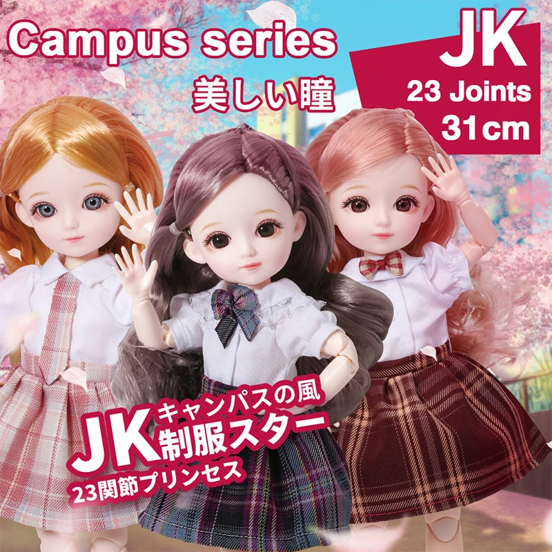 Новый 1/6 12 дюймов 31 см Bjd кукла 22 суставов детские пластиковые игрушки макияж 3D глаза JK школьная униформа для