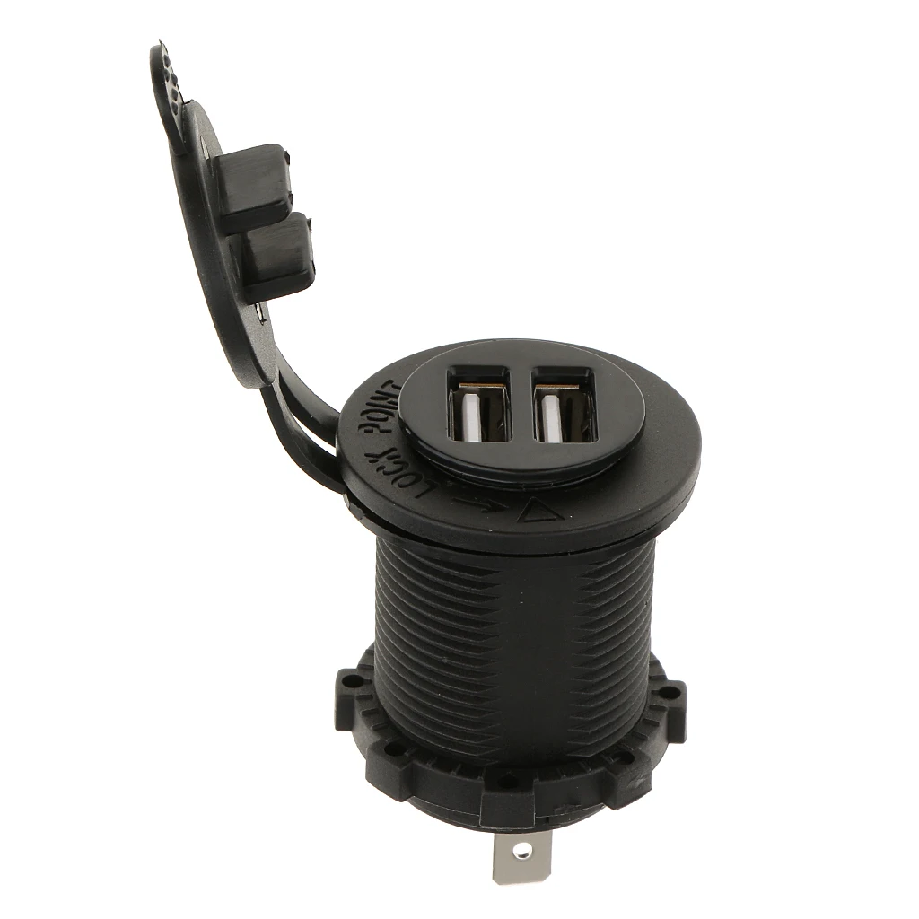

4x12 в, а, двойной USB-разъем для зарядного устройства для мотоцикла, лодки, автомобиля, простой в использовании